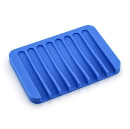 500pcs Non-slip Silicone Soap Holder Flexible-Soap Dish Plate-Holder Tray Soapbox Container Storage Bathroom Kitchen Accessories SN174