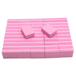 Nageldateien 100pcs Mini -Datei -Pufferblöcke Pink Schwamm Polierscheiben tragbare kleine Sandpapier -Maniküre -Werkzeuge 22111111111111