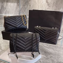 Luxury Chain Handbag Shoulder Bags Brand LOULOU Y-shaped Designer Sewing Leather Fat Design Women Messenger Crossbody Bag Flap Cover Wallet 3 Colour Chains