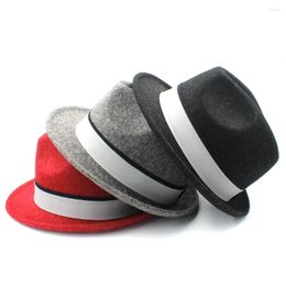 Berets Wool Women Men Winter Fedora Hat For Autumn Elegant Lady Travel Trilby Homburg Jazz Boater Caps