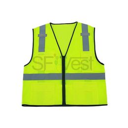 Construction vest promotion safety clothing for men hi visibility reflective vest construction workwear traffic warning waistcoat security uniform