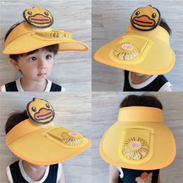 Berets Kid Summer Sun Hat Solar Cooling Chargeable Fan Baseball Visor Outdoor Sunhat