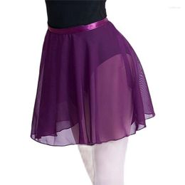 Stage Wear Ballet Dance Skirt Adult Children Chiffon Pure Color Floral Print Practice Leotard Dress Women Dancing