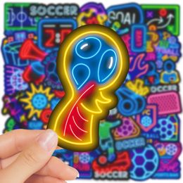 Wholesale 50Pcs Graffiti Neon Soccer Stickers Skate Accessories Vinyl Waterproof Sticker For Skateboard Laptop Luggage Phone Case Decals Party Decor