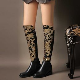 Sexy Women's Boots winter fashion shoes woman leather for women Thick Heel thigh High Knight with Cashmere But Knee