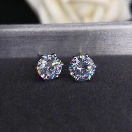 Stud Earrings Romantic Snowflake 0.5Ct/each Diamond For Women Platinum 950 E069