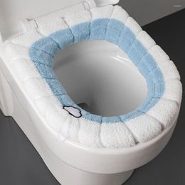 Toilet Seat Covers Thicker Washable Soft Winter With Handle Knitting Cover Pad Cushion Accessories