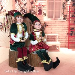 Christmas Elves Plush Elf Doll Xmas Decoration Christmas Children Toys Navidad New Year Gifts Kids Tree Hanging Ornaments LJ201128