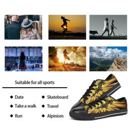 GAI GAI Men Shoes Custom Sneaker Hand Painted Canvas Womens Fashion Black Lows Cut Breathable Walking Jogging Women Trainers