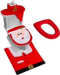 Toilet Seat Covers 3 Pack Christmas Ornaments And Cover Santa Bathroom Mat Decor Rug