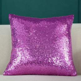 Solid Colour Sparkling Pillowcase Festive Atmosphere Pillow Case New Year Wedding Home Decor Pillowcase