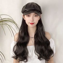 Women's Hair Wigs Lace Synthetic Wig Female Hat Integrated Long Roll Shaking Sound Live Broadcast Big Wave High Temperature Silk Head Cover