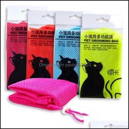 Cat Grooming Washing Cat Bag Anti Seizing Pets Supplies Washable Convenient Security Care Polychromatic Trim Nails Bags New Arrival Dhl0Y