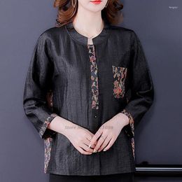 Ethnic Clothing 2022 Chinese Traditional Hanfu Blouse National Flower Print Shirts Vintage Service Oriental Tang Suit
