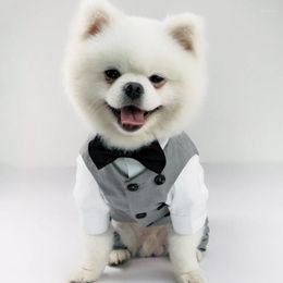 Dog Apparel Gentleman Clothes Wedding Suit Jacket Formal Shirt For Small Dogs Jumpsuit Pet Outfit Halloween Christmas Costume