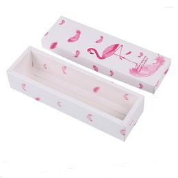 Gift Wrap Flamingo/Marble/Feather Pattern Paper Packaging Box Nougat Cookies Wedding Paperboard Boxes LX8371