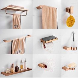 Bath Accessory Set Rose Gold Bathroom Hardware 304 Stainless Steel Towel Rack Shelf Paper Holder Bar Accessories