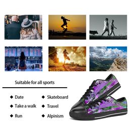 GAI GAI GAI Men Shoes Custom Sneaker Hand Painted Canvas Women Fashion Purple Lows Cut Breathable Walking Jogging Trainers Size 38-45