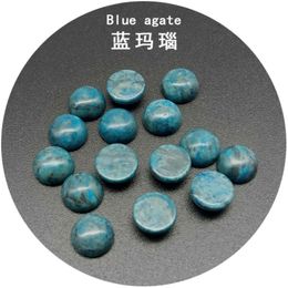 4/6/8/1012/14MM Gemstone Cabochons Natural Synthetic Stone Beads Blue Agate Cabochons for Earring Necklace Bracelet
