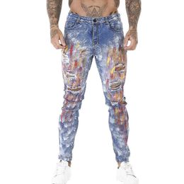 Men's Jeans GINGTTO Skinny Jeans Men Streetwear Pants Male Trousers Denim Autumn Hiphop Elastic Full Cotton High Waist Stretchy Fabric 1128 T221102
