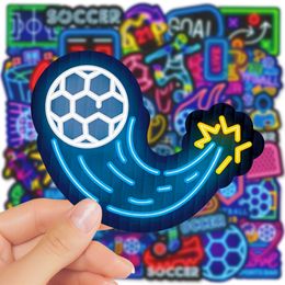 50Pcs Neon Soccer Stickers Sport Non-Random For Car Bike Luggage Sticker Laptop Skateboard Motor Water Bottle Snowboard wall Decals Kids Gifts