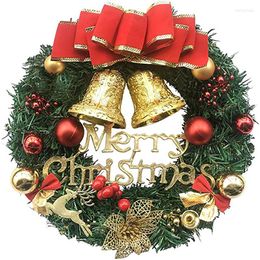 Decorative Flowers Christmas Wreath Xmas Door Garlands Oranments Merry Decor For Home 2022 Happy Year Naviidad Wall Pendants