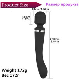 Full Body Massager Sex Waterproof Powerful 10 Speeds Rechargeable AV Magic Wand Massager Vibrator Dildo Vibration G-Spot Clit Flirt Toys For Women RQY4