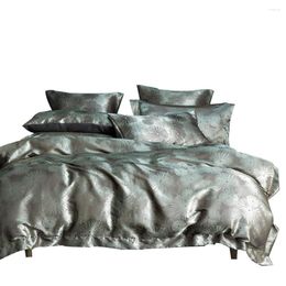Bedding Sets EGW Jacquard Duvet Cover Set Pillowcase Luxury Stain European Silver Bedclothes AU/UK/US/DE 200 200cm Home Textile 2/3pc