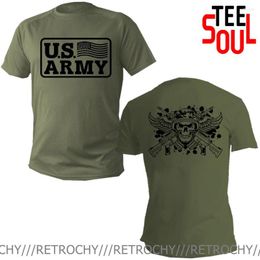Mannen T Shirts Fashion Cool Mannen T-shirt Groen Olijf Militaire Usa Leger Soldaat Shirt Man Casual Katoen Hip Hop tee Tops Harajuku Tshirt