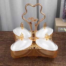 Storage Bottles The European Fruit Plate Creative Light Luxury Living Room Pot Set Modern Nut Candy With Cover