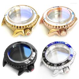 Watch Repair Kits Case Shiny Stainless Steel For SKX007 009 Flat Ceramic Bezel Insert Sapphire Glass Top Hat 31.5mm Parts