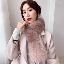 Scarves Lantafe Fur Scarf Winter Woman Keep Warm With Clip Thick Long Scarfs Colored 2023