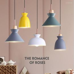 Pendant Lamps Nordic Colorful Light For Living Room Lighting Macaron LED Hanging Lamp Cafe Restaurant Lights