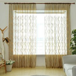 Curtain Rattan Leaf Window Screen Embroidered Living Room Bedroom Transparent And Breathable Fashion