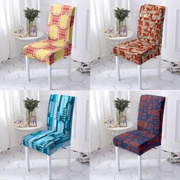 Chair Covers Seat For Chairs Geometric Stripe Printing Dining Computer Armchair Gamer Cover Room Decor