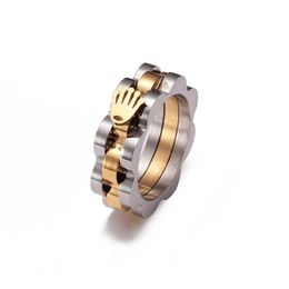 Band Rings Style Steel Gold Colour Crown Chain Ring Hip Hop Speedometer Stainless Man Rock Rap Party Jewellery 221114