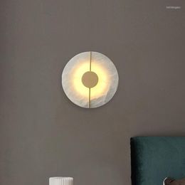 Chandelier Crystal 7W Led Sconce Lamp Marble Creative Wall Decorative Copper Light Luxury Living Room Bra Bedside Bedroom El Aisle Lighting