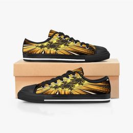 GAI GAI Men Shoes Custom Sneaker Hand Painted Canvas Fashion Black Low Cut Breathable Walking Jogging Women Trainers