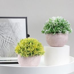 Decorative Flowers Simulation Potted Plant Grass Fake Plants Anti-fade Mini Vibrant Colour Decoration Artificial Bonsai Garden Decor