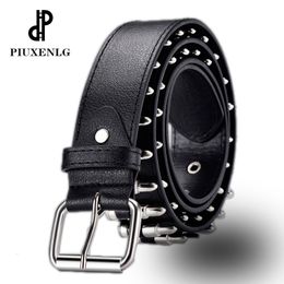 Belts Hollow Bullet Decoration Fashion Ladies Leather Luxury Studded Gift ManS Goth Rock Wild Adjustable WomenS Punk Black 221111