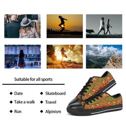 GAI Men Shoes Custom Sneaker Hand Painted Canvas Women Fashion Orange Lows Cut Breathable Walking Jogging Trainers Size 38-45