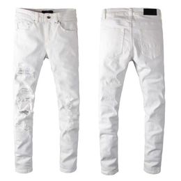2022 designer boy jeans fitted jean hip-hop fashion zipper hole wash white jean pants retro torn stitching design motorcycle riding cool slim ripped pant for men 28-40