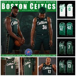 Custom Jayson 0 Tatum 2023 Celtice Basketball Jerseys Jaylen 7 Brown Ray Allen 2022 City Green Edition Jersey