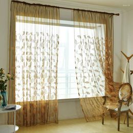 Curtain Leaf Embroidered Window Screen Modern Simple Fresh Breathable Transparent Fashion Comfortable