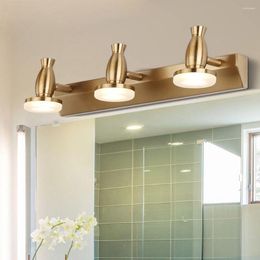 Wall Lamp Modern LED Bathroom Mirror Front Golden Body Sconces Washroom Acrylic Panel Lighting Fixtures