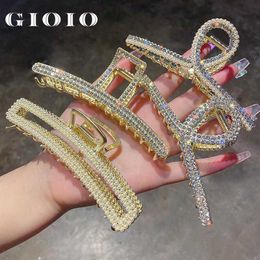 15 Models Metal Rhinestone Pearl Clip Women Summer Hairpin Back Of Head Large Shark Temperament High Sense Headdress For Girls T220808