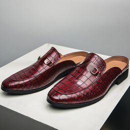 UOMINI SANDALI BRIGHN SCHENPE SCARICA DI SCHEDA CROCODILE MOTORE PU FUNZIONE METALLA CLASSE COMETTO FASHIO Versatile 94