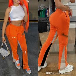 Woman Micro Flare Sweat Pants Designer Sports Leggings Fashion Letter Printed Splicing Loose High Waist Sweatpants