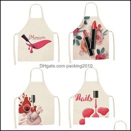 Aprons Apron Pink Nail Polish Linen Home Furnishing Mti Size Wq01 238C3 Drop Delivery Garden Textiles Dhviy