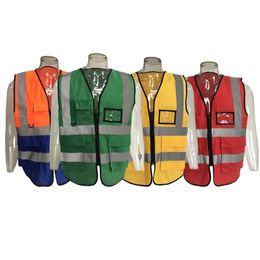 Reflective vest 100% polyester tricot mesh class 2 hi vis reflective tape china blue safety vests